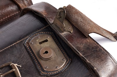 Lot 527 - Two antique leather leg of mutton gun cases