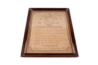 Lot 546 - A Victorian needlework sampler