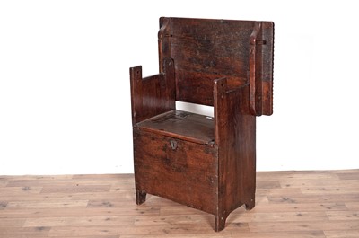 Lot 112 - A 17th Century style oak monks bench