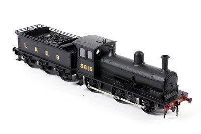 Lot 16 - A metal kit-built 0-gauge 0-4-2 locomotive and six-wheel tender