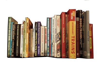 Lot 259 - A collection of books relating to model trains railways