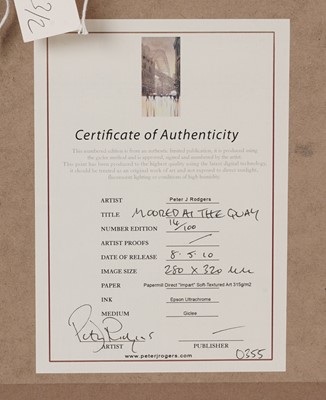 Lot 253 - Peter Rodgers - Moored at the Quay | signed limited edition giclée print