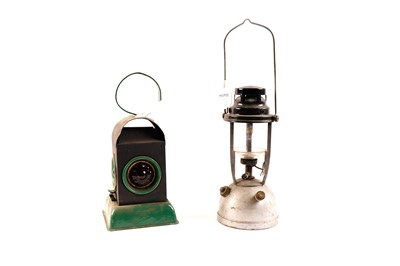 Lot 179 - A Vintage paraffin lamp; and another
