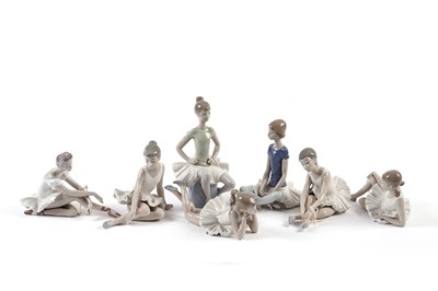 Lot 228 - Lladro and Nao ballerina figures