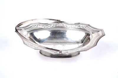 Lot 1498 - A George III swing-handled cake basket