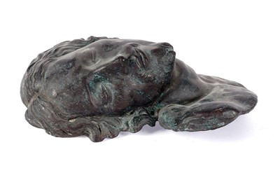 Lot 233 - A patinated copper bust of a man