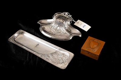 Lot 273 - A WMF Art Nouveau inkwell/desk stand; and others