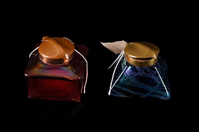 Lot 270 - Two Art Nouveau glass inkwells