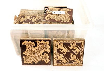Lot 236 - A collection of Craven and Dunhill encaustic floor tiles