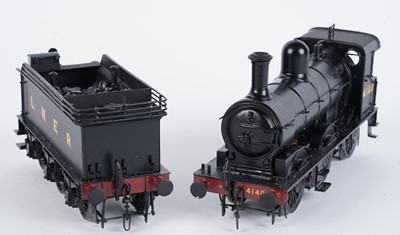 Lot 148 - A metal kit-built 0-gauge 0-6-0 locomotive and six-wheel tender