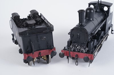 Lot 197 - A metal kit-built 0-gauge 0-6-0 locomotive and six-wheel tender