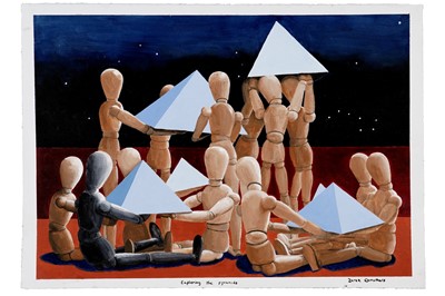 Lot 1235 - Derek Carruthers - Exploring the Pyramids | gouache on paper