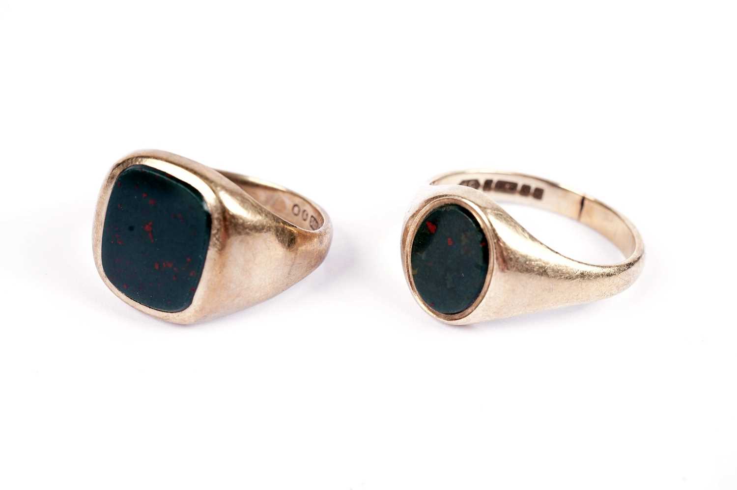 Lot 564 - Two bloodstone signet rings