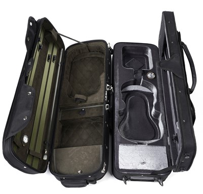 Lot 204 - Two modern violin cases; and a quantity of chin rests