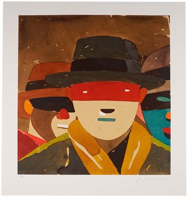 Lot 1132 - Eduardo Arroyo - Spieler IV, 2015 | colour lithograph