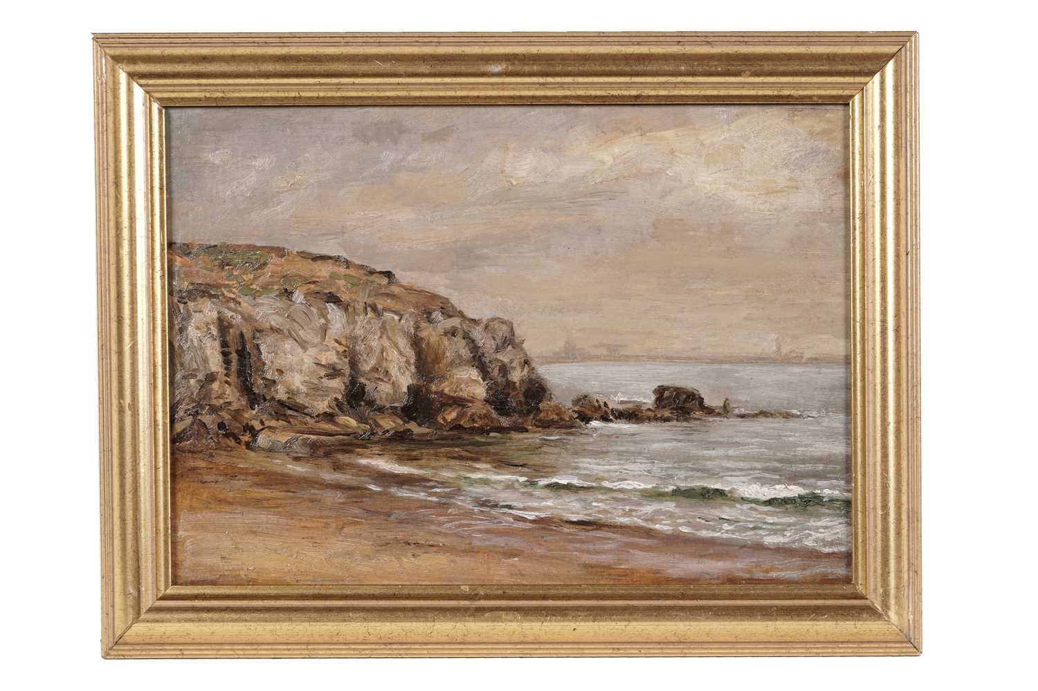 Lot 14 - Attributed to Joseph Dixon Clark - Sunset at South Shields, Looking North Towards Tynemouth | oil