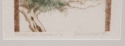 Lot 269 - Diana Smallfield - Kie Kie the Epiphyte, and Variations on a Pohutukawa | colour etchings