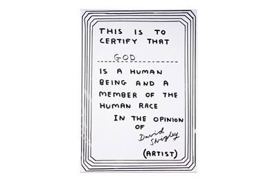Lot 946 - David Shrigley OBE - Human Status | lithograph and felt-tip pen