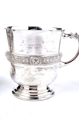 Lot 1352 - A pair of Elizabeth II and one other silver mugs