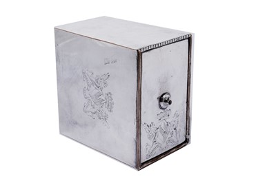 Lot 1364 - A middle period old Sheffield plated tea caddy of plain panelled rectangular form
