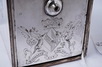 Lot 1364 - A middle period old Sheffield plated tea caddy of plain panelled rectangular form