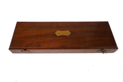 Lot 1368 - A Scottish plated salver; and an antler-handled steel carving set in a fitted box
