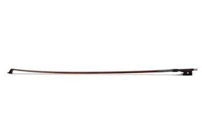 Lot 217 - A silver mounted violin bow stamped 'G Byrom'