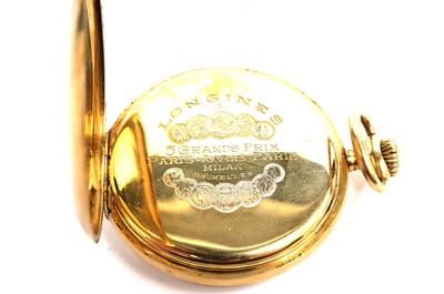 Lot 547 - Longines: an 18ct yellow gold pocket watch