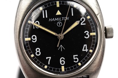 Lot 1008 - Hamilton: a stainless steel cased British Military issue wristwatch