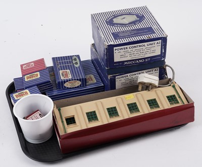 Lot 88 - A collection of Hornby Dublo model railway trackside accessories; and other items