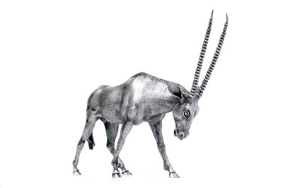 Lot 1425 - A contemporary Italian silver cast figure of an antelope