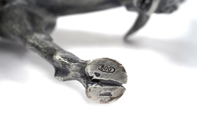Lot 1425 - A contemporary Italian silver cast figure of an antelope