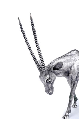 Lot 1425 - A contemporary Italian silver cast figure of an antelope