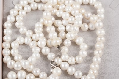 Lot 27 - A collection of cultured and faux pearl necklaces; and a lady's Citizen wristwatch
