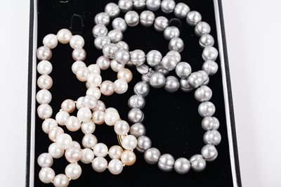 Lot 27 - A collection of cultured and faux pearl necklaces; and a lady's Citizen wristwatch