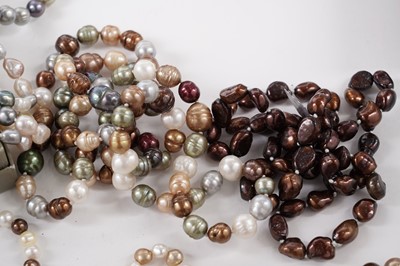 Lot 27 - A collection of cultured and faux pearl necklaces; and a lady's Citizen wristwatch