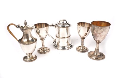 Lot 1376 - Old Sheffield plate: a pair of wine goblets