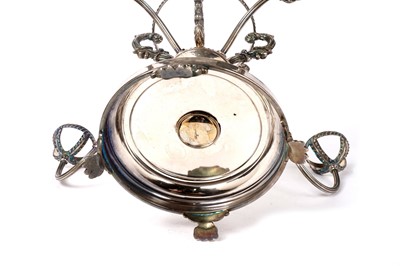 Lot 1385 - An Old Sheffield plated centrepiece; and a pair of candelabras