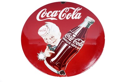 Lot 1424 - A Coca-Cola enamel advertising sign