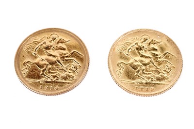 Lot 1281 - Two King George V half Sovereigns
