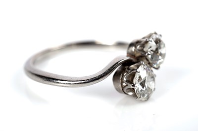 Lot 1109 - A two stone diamond ring