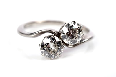 Lot 1109 - A two stone diamond ring