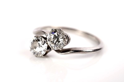 Lot 1109 - A two stone diamond ring