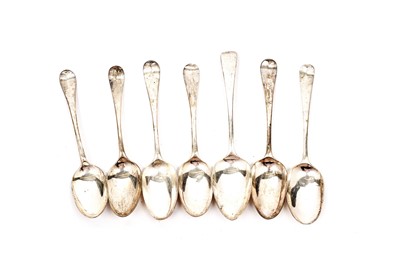 Lot 776 - A selection of 18th Century silver tablespoons