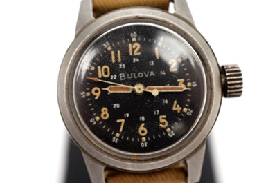 Lot 1031 - Bulova: a U.S. Military issue stainless steel cased wristwatch