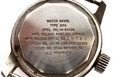 Lot 1031 - Bulova: a U.S. Military issue stainless steel cased wristwatch