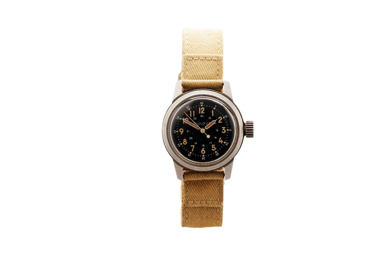 Lot 1031 - Bulova: a U.S. Military issue stainless steel cased wristwatch