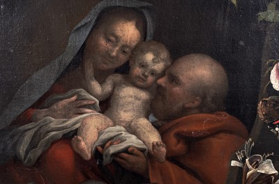 Lot Jan Philips van Thielen - Festoons of Flowers Surround a Vision of the Holy Family | oil