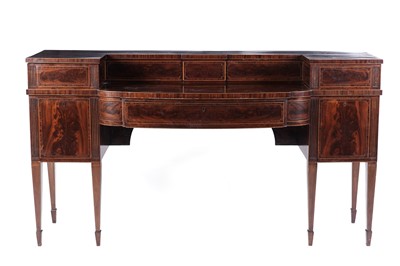 Lot 58 - A Regency Scottish mahogany and boxwood strung stage back sideboard