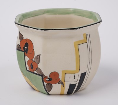 Lot 860 - A Clarice Cliff Bizarre ‘Geometric Block Flowers’ pattern fern pot